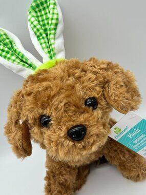 Way to Celebrate 10" Brown Doodle Dog w/ Bunny Ears Easter Stuffed Animal Plush